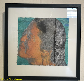 monoprint on paper by Linda Goodman framed